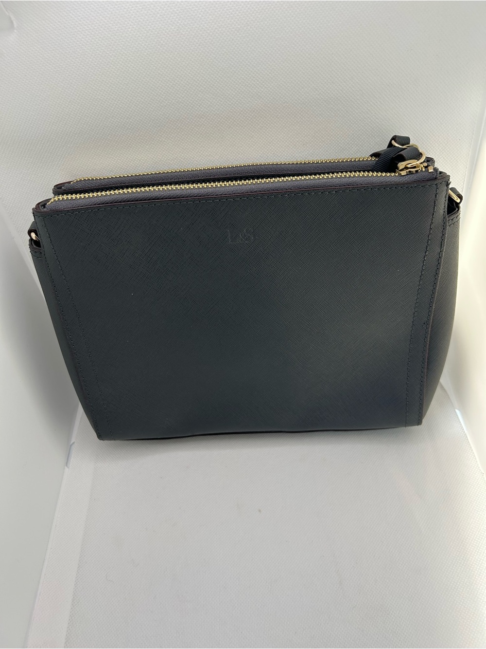 Lo & Sons The Pearl Saffiano Leather Crossbody Bag Dark Gray
